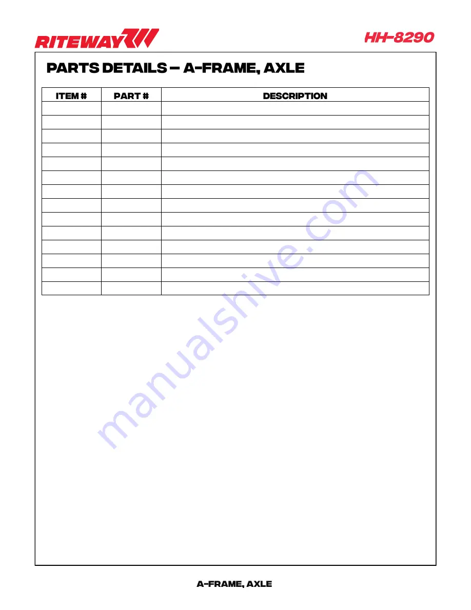 RITEWAY HH-8200 Operator'S Manual Download Page 37