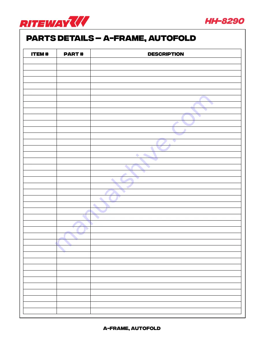 RITEWAY HH-8200 Operator'S Manual Download Page 41