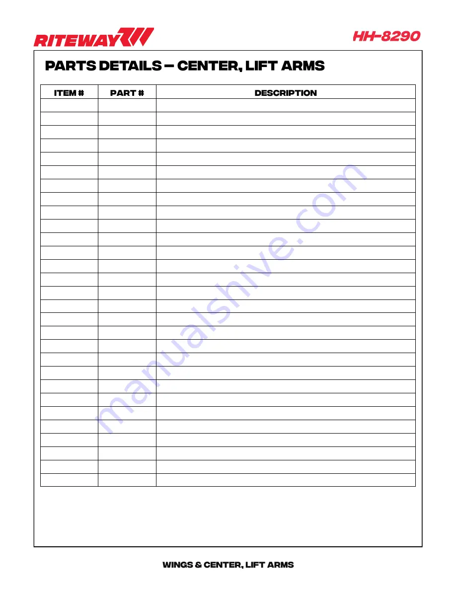 RITEWAY HH-8200 Operator'S Manual Download Page 45