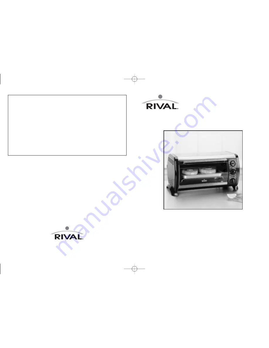 Rival TO600 Owner'S Manual Download Page 1