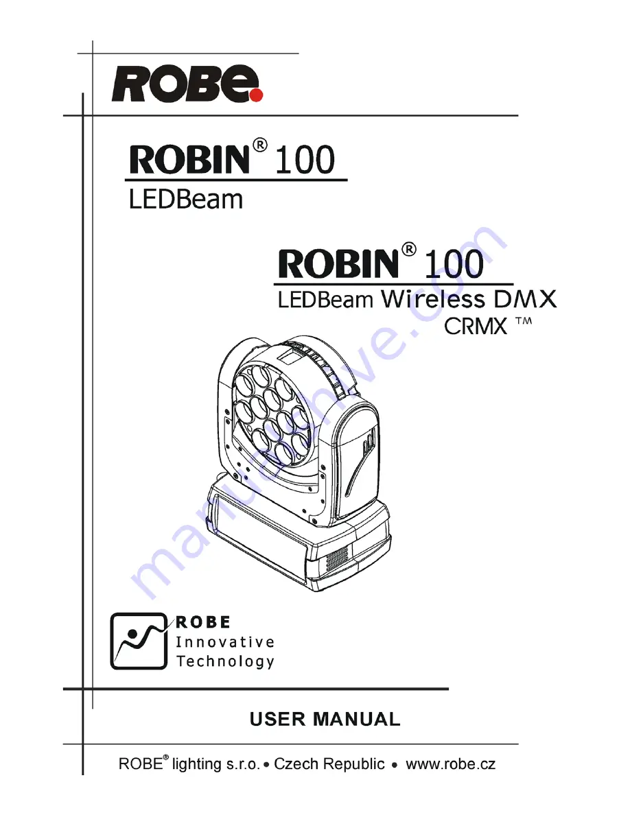 Robe Robin 100 LEDBeam Wireless DMX CRMX Скачать руководство пользователя страница 1