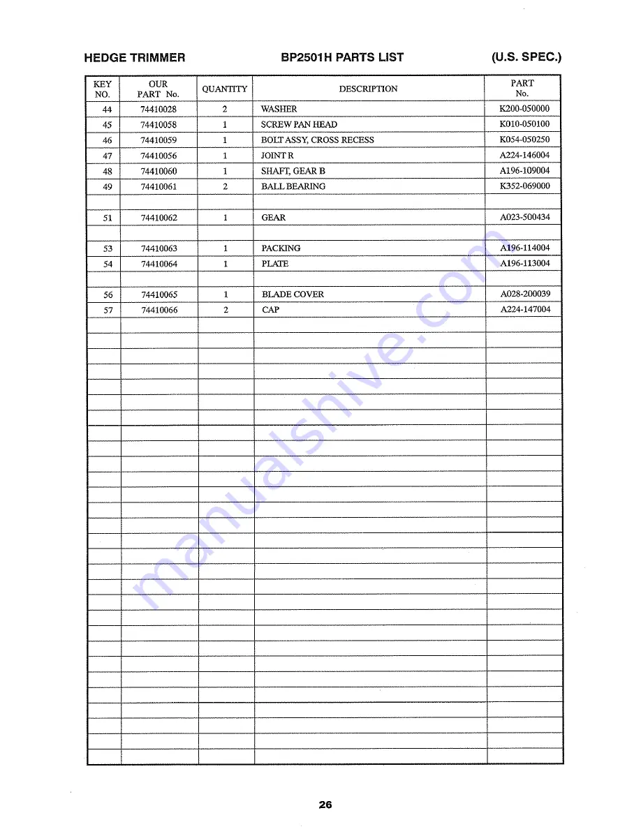 Robin BP2501 Instruction Manual Download Page 26