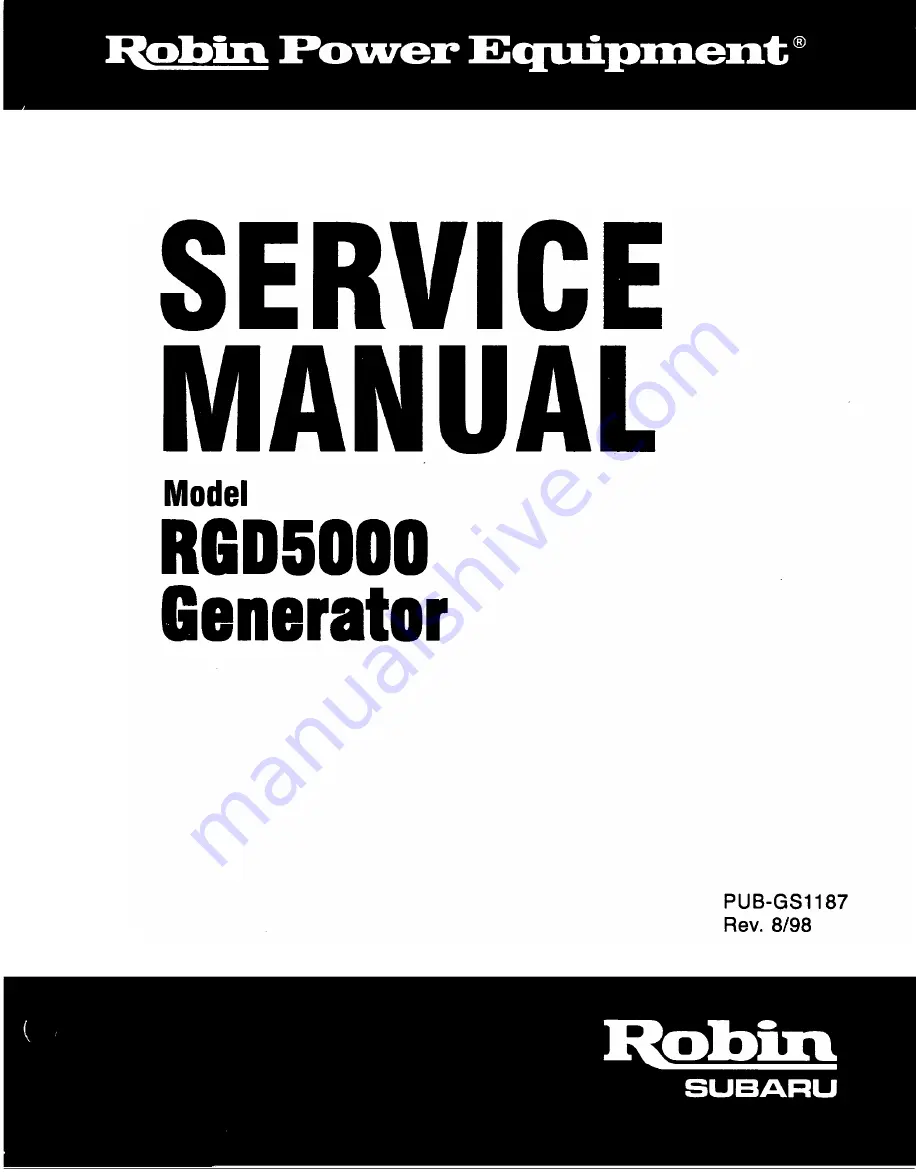 Robin RGD500 Service Manual Download Page 1