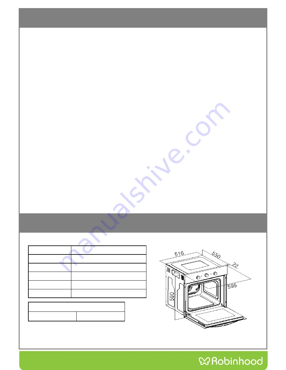 ROBINHOOD ALTO OBC605K57SS Installation And Operating Instructions Manual Download Page 9