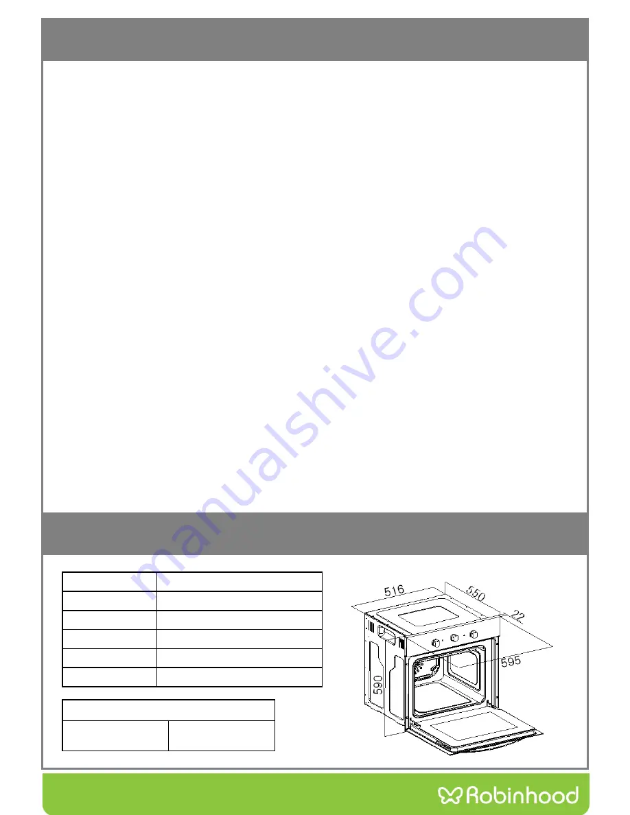 ROBINHOOD OBAC605M57SS Installation And Operating Instructions Manual Download Page 16