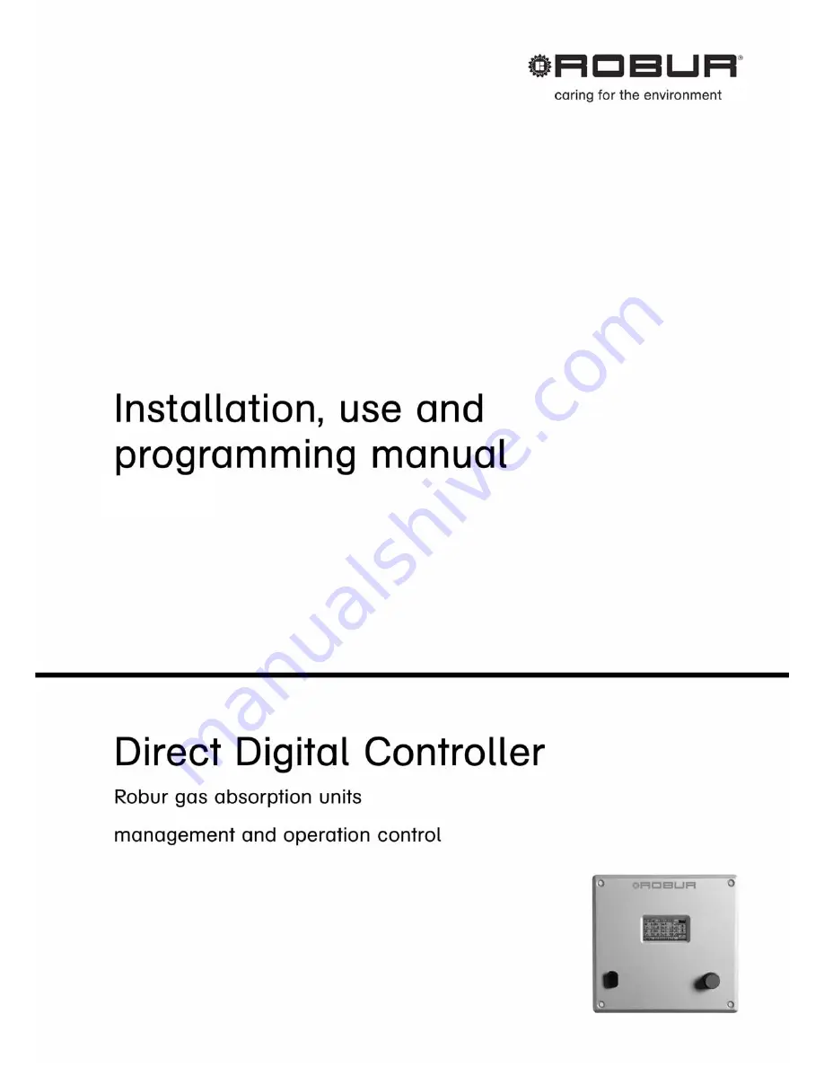 Robur Direct Digital Controller Installation, Use And Programming Manual Download Page 1