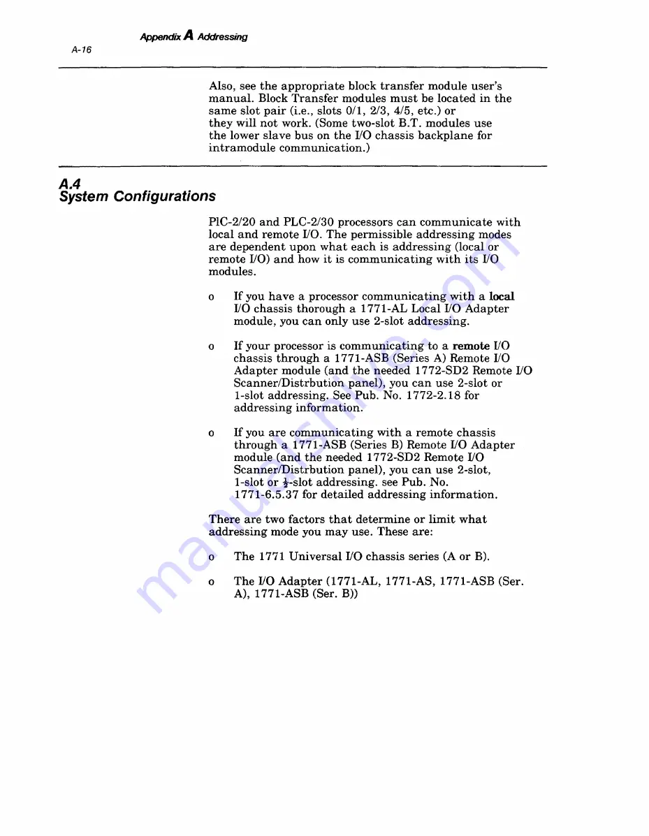 Rockwell Automation Allen-Bradley PLC-2/20 Assembly And Installation Manual Download Page 155