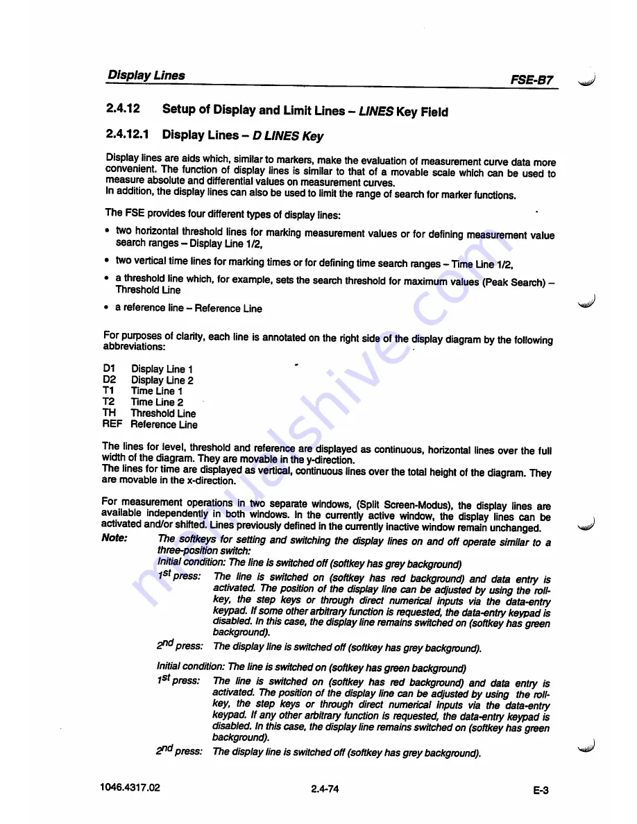 Rohde & Schwarz FSE-B7 Operating Manual Download Page 102