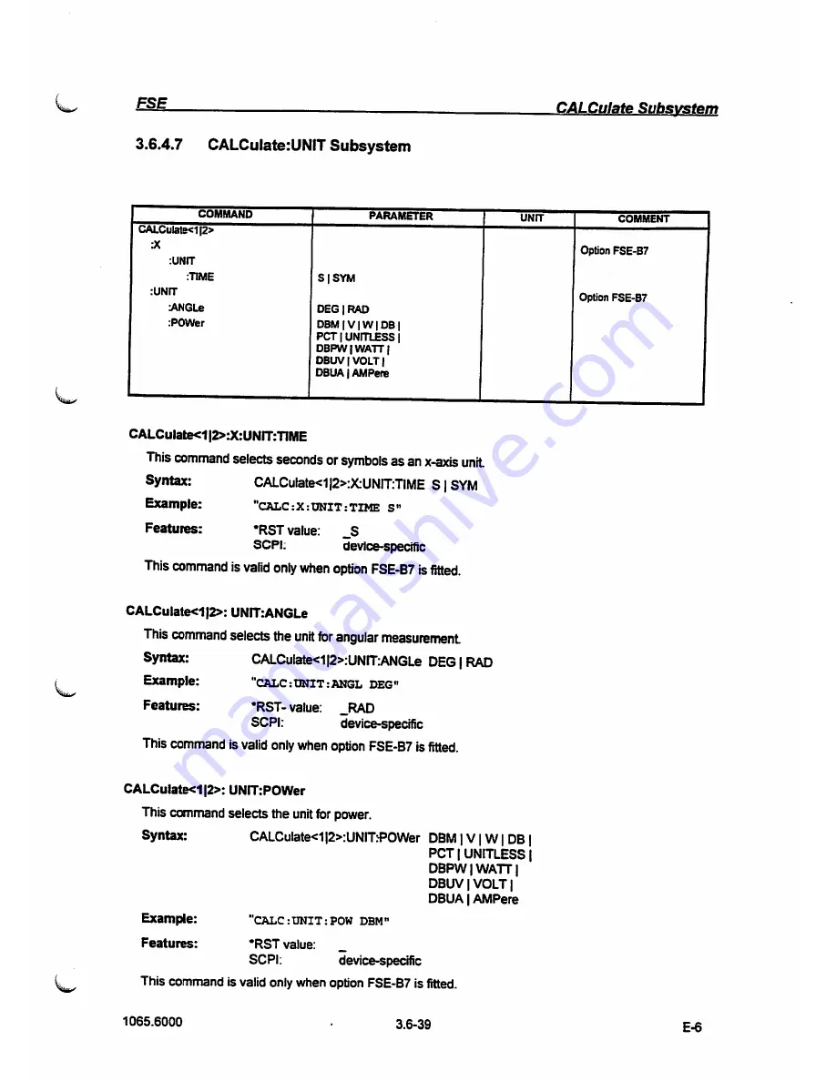 Rohde & Schwarz FSE-B7 Operating Manual Download Page 151