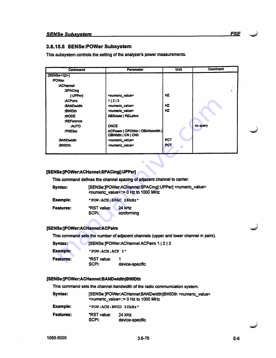 Rohde & Schwarz FSE-B7 Operating Manual Download Page 188