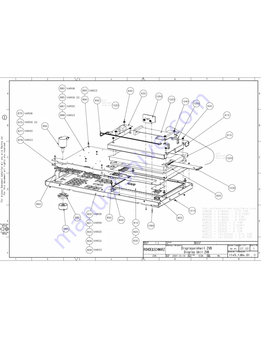 Rohde & Schwarz ZVB 14 Service Manual Download Page 184