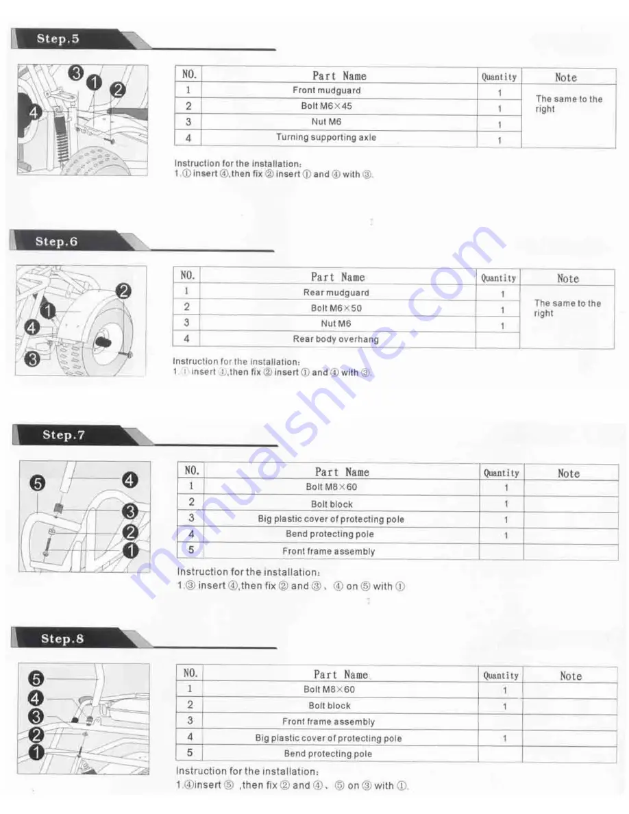 Roketa KTR-150 Go Kart Instructions For Installation And Operation Manual Download Page 3