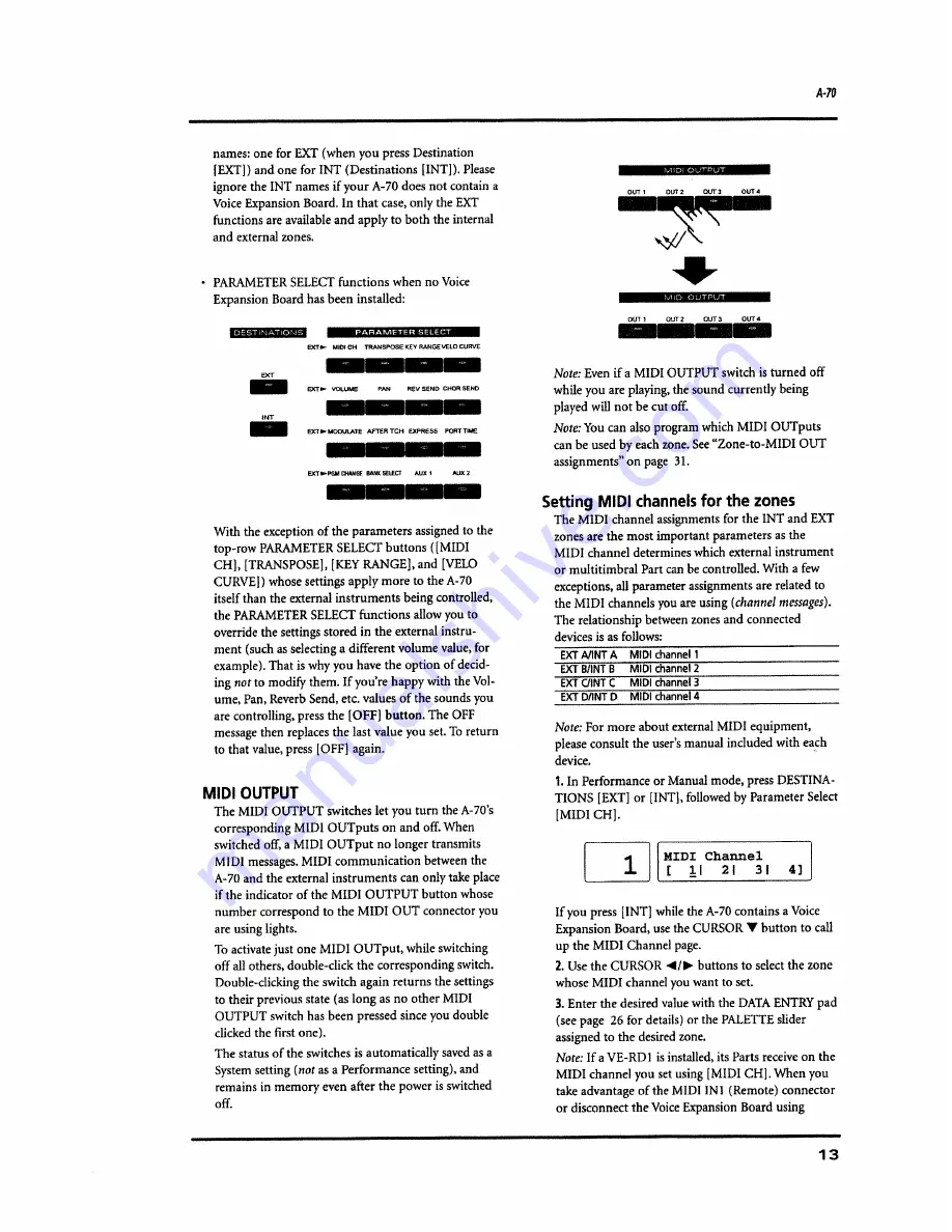 Roland A-70 Owner'S Manual Download Page 13