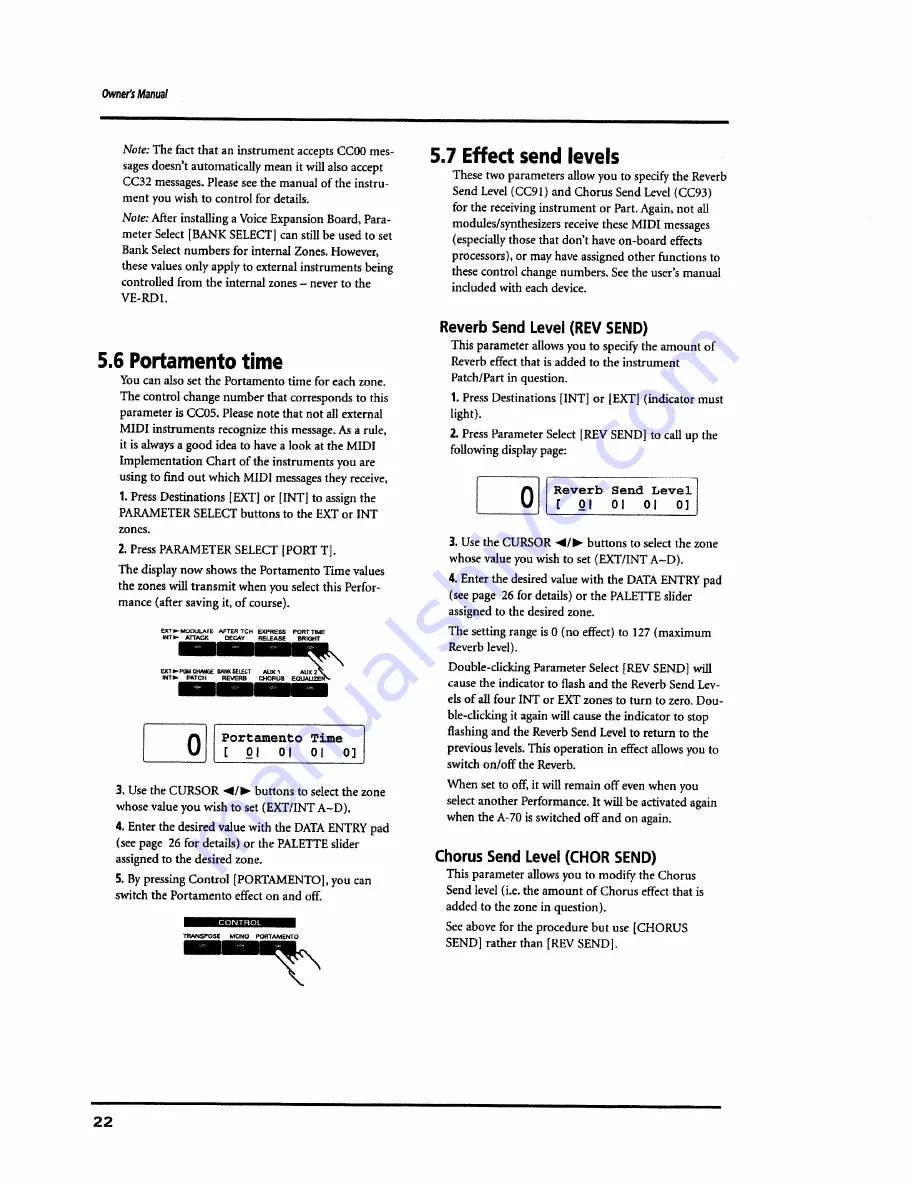 Roland A-70 Owner'S Manual Download Page 22