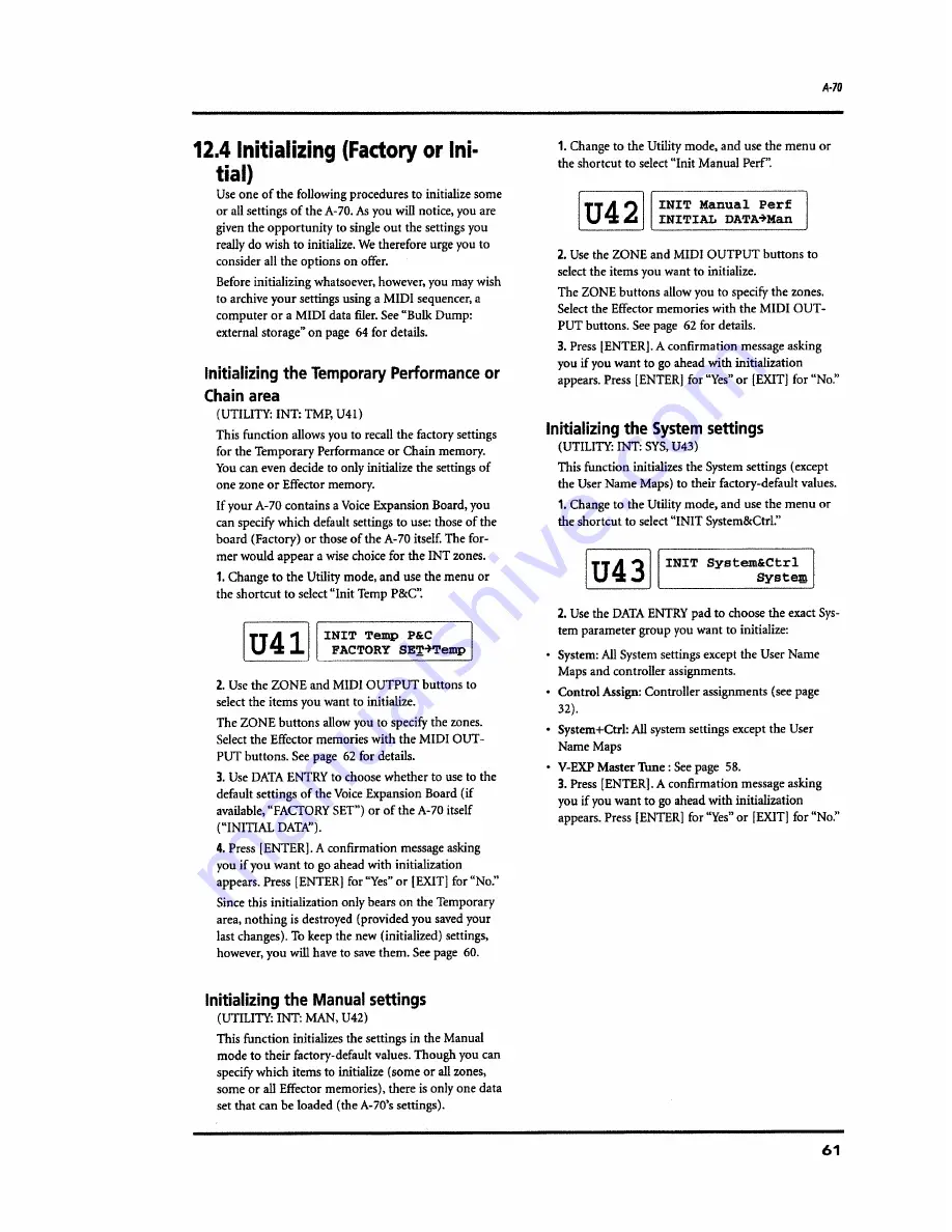 Roland A-70 Owner'S Manual Download Page 61