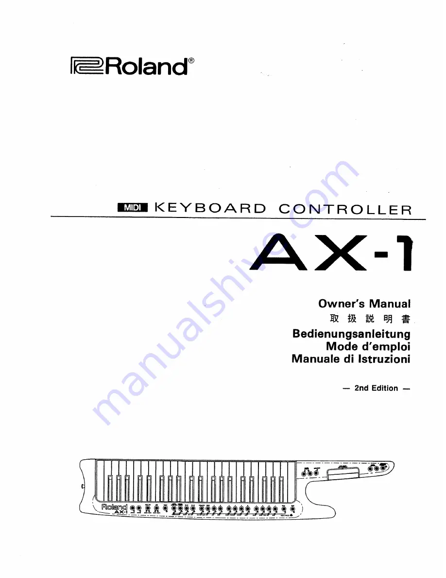 Roland AX-1 Owner'S Manual Download Page 1