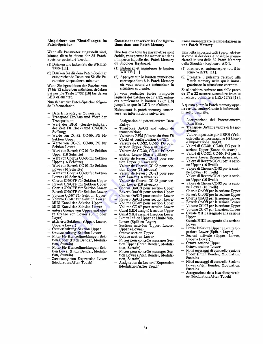 Roland AX-1 Owner'S Manual Download Page 31