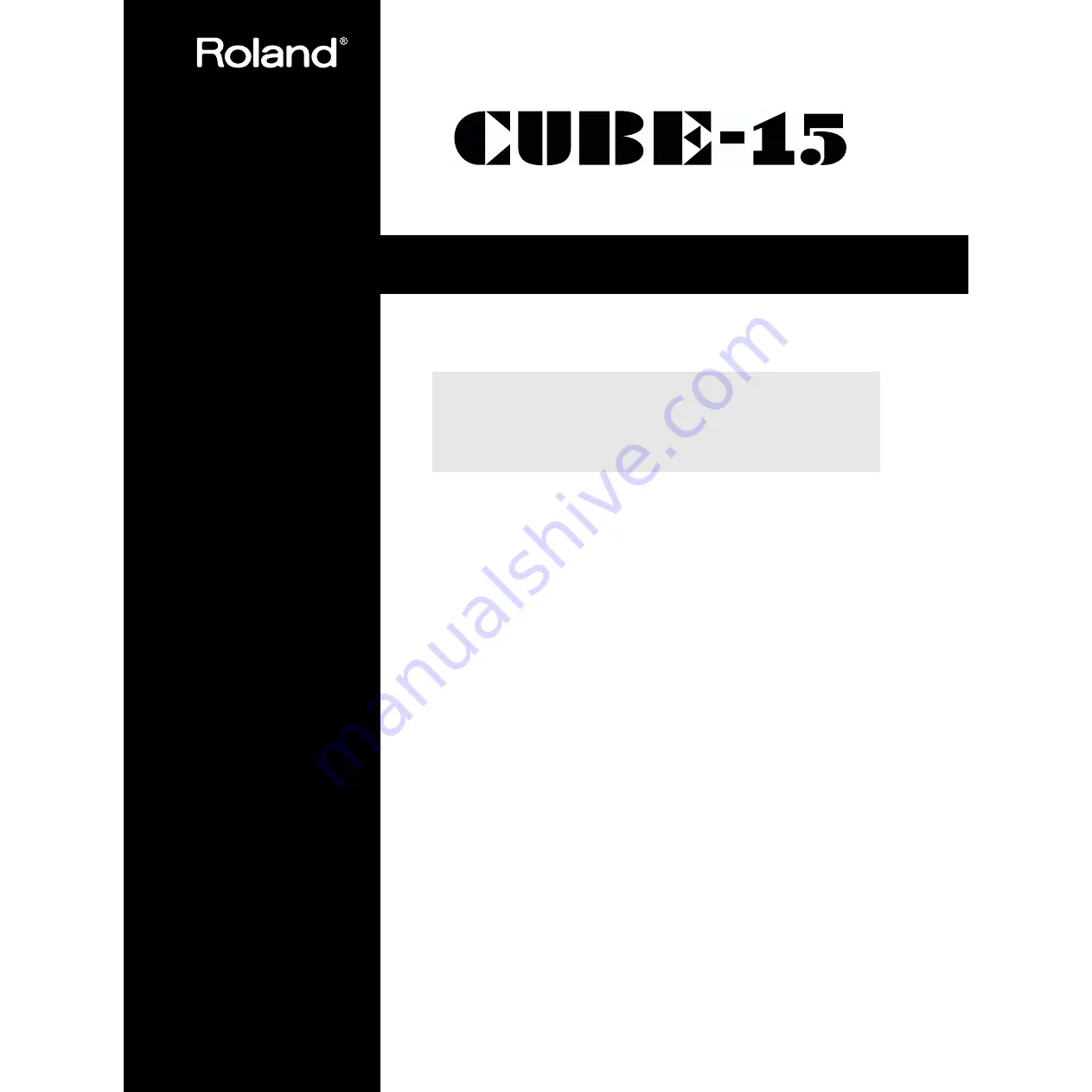 Roland CUBE-15 Owner'S Manual Download Page 1