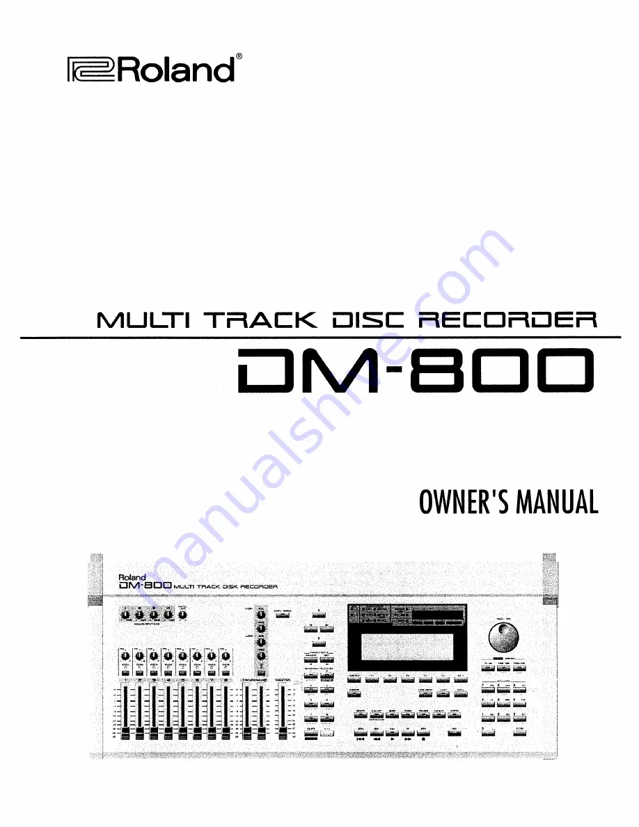 Roland DM-800 Owner'S Manual Download Page 1