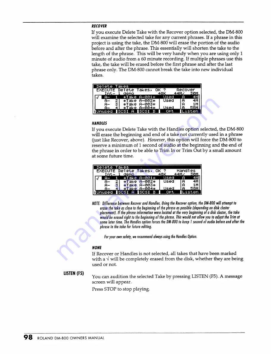 Roland DM-800 Owner'S Manual Download Page 100