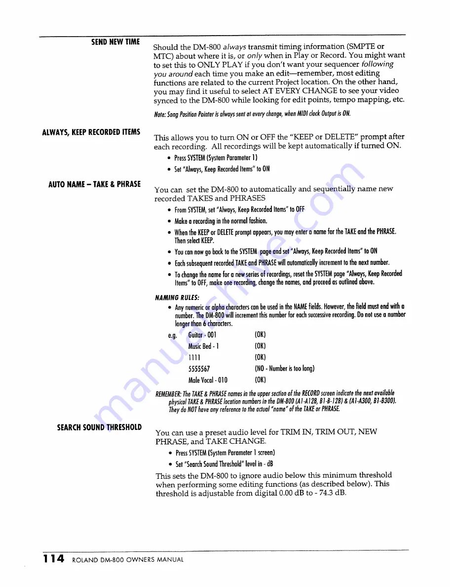 Roland DM-800 Owner'S Manual Download Page 116