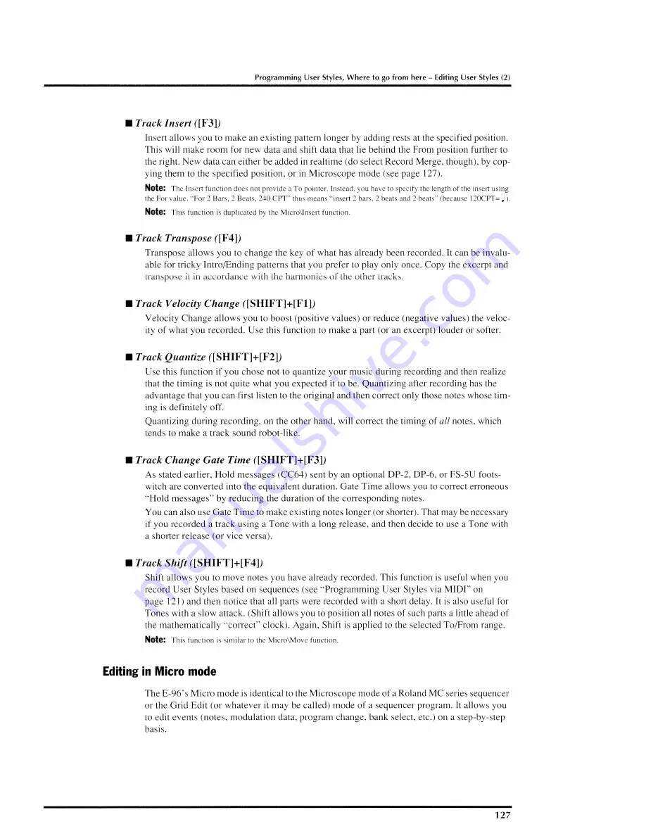 Roland E-96 Player'S Manual Download Page 129