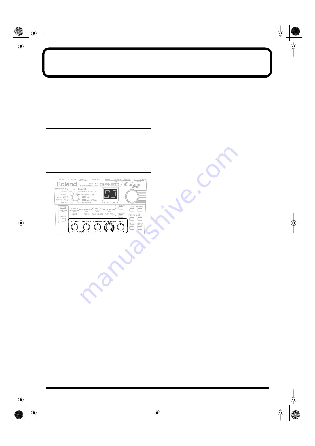 Roland GR-20 Owner'S Manual Download Page 20