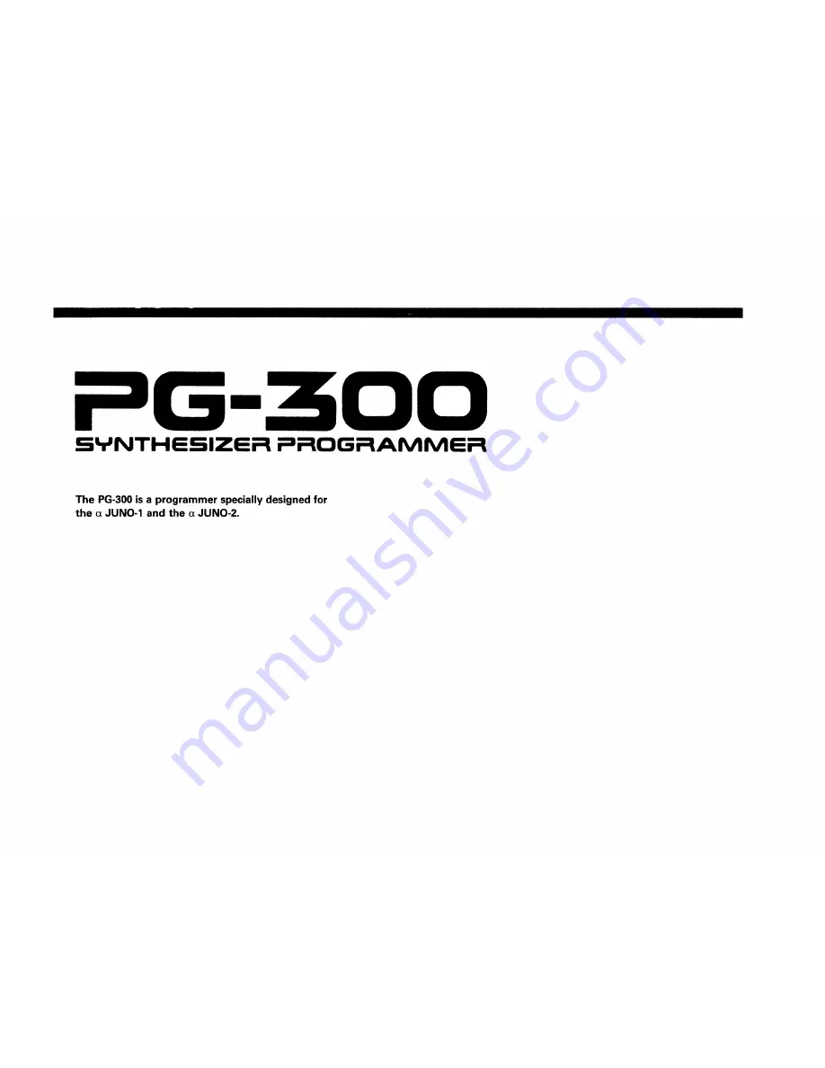 Roland PG-300 Owner'S Manual Download Page 1