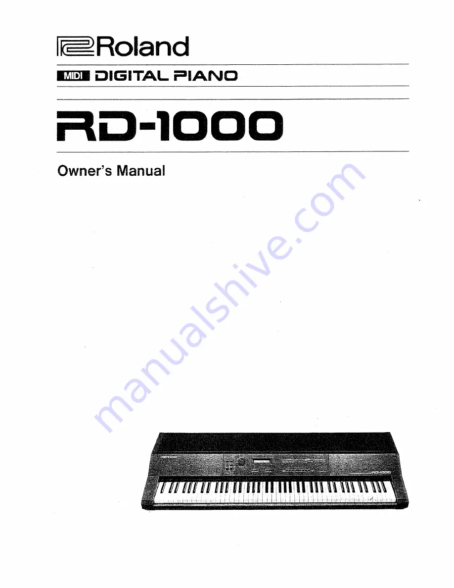 Roland RD-1000 Owner'S Manual Download Page 1