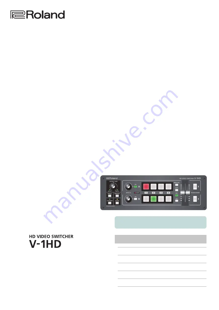 Roland ROL-V-1HD Manual Download Page 1