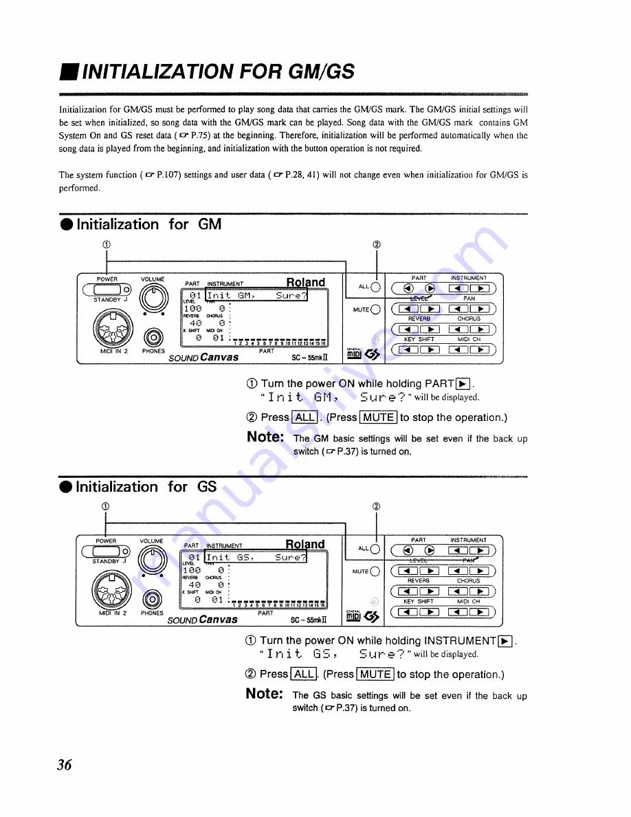 Roland Sound Canvas SC-55mkII Owner'S Manual Download Page 36