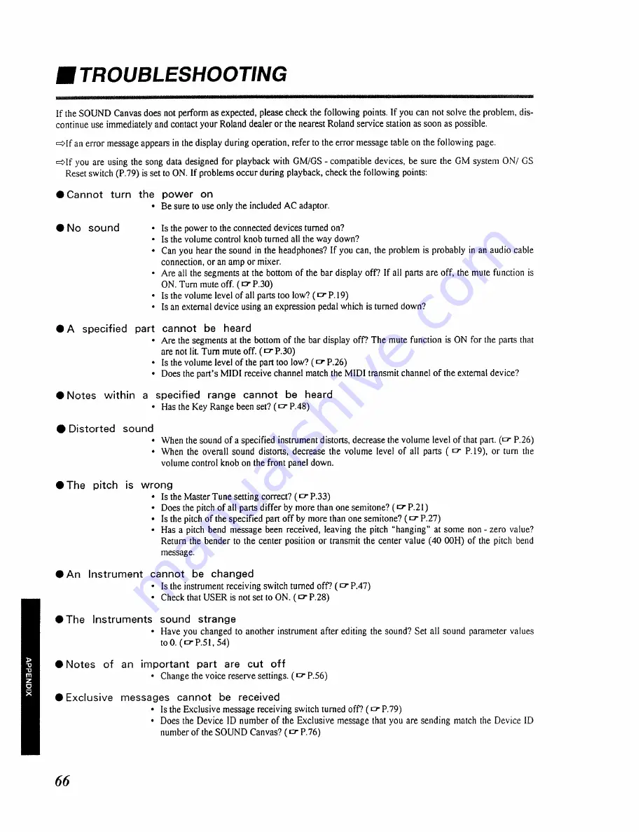 Roland Sound Canvas SC-55mkII Owner'S Manual Download Page 66