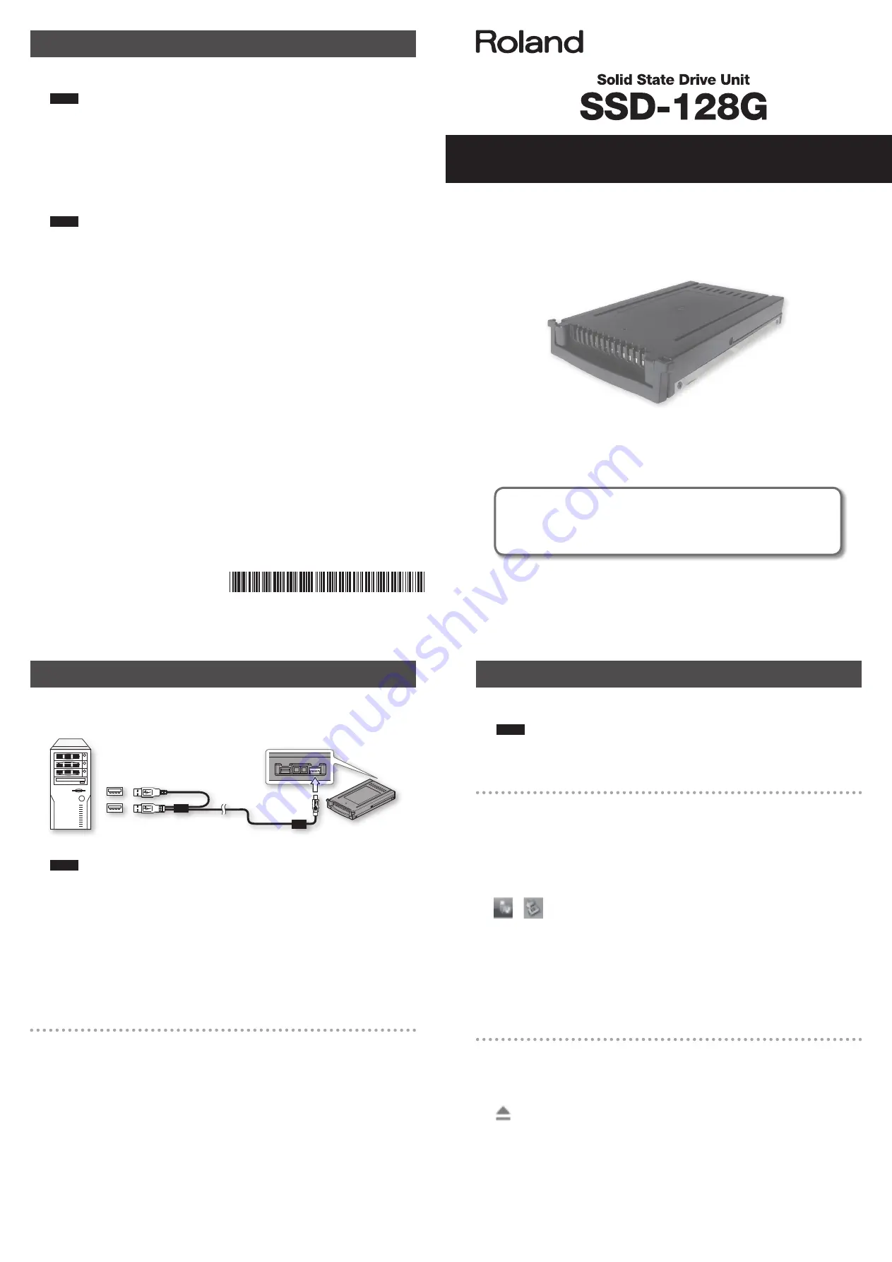 Roland SSD-128G Owner'S Manual Download Page 1