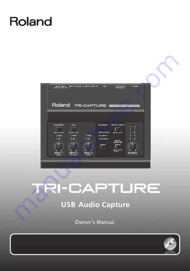 Roland TRI-Capture Скачать руководство пользователя страница 1