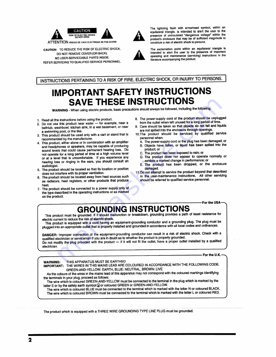 Roland VS-1880 Owner'S Manual Download Page 2