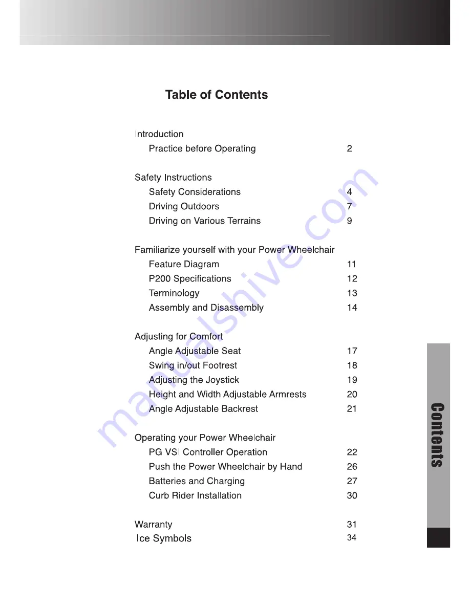 Roma Medical Marbella P200 User Manual Download Page 2