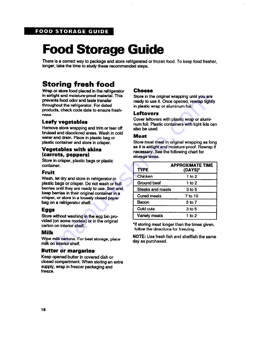 Roper RT18HD Use And Care Manual Download Page 18