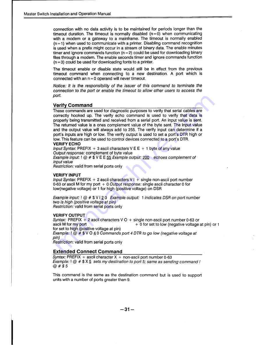 Rose electronics MASTER SWITCH Installation And Operation Manual Download Page 34