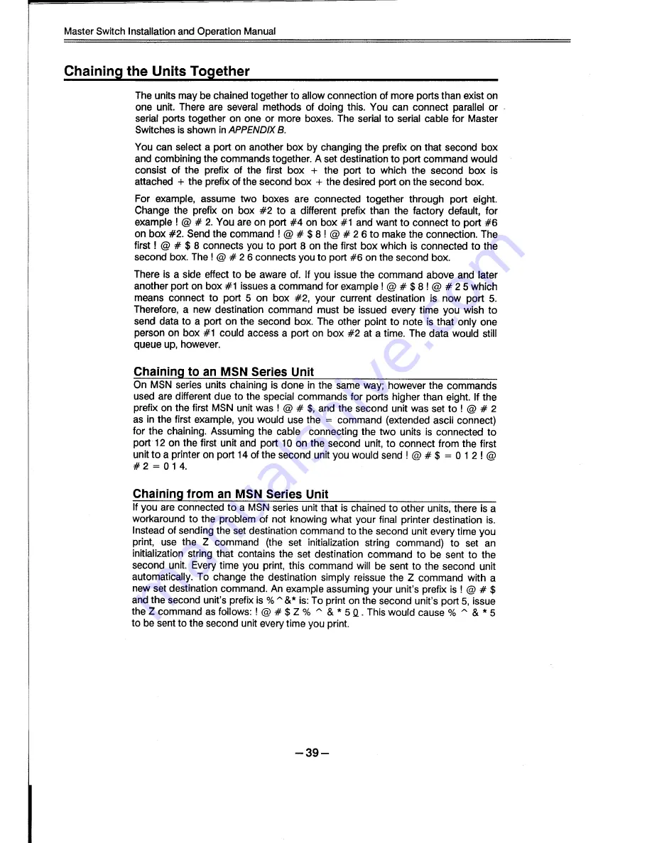 Rose electronics MASTER SWITCH Installation And Operation Manual Download Page 42