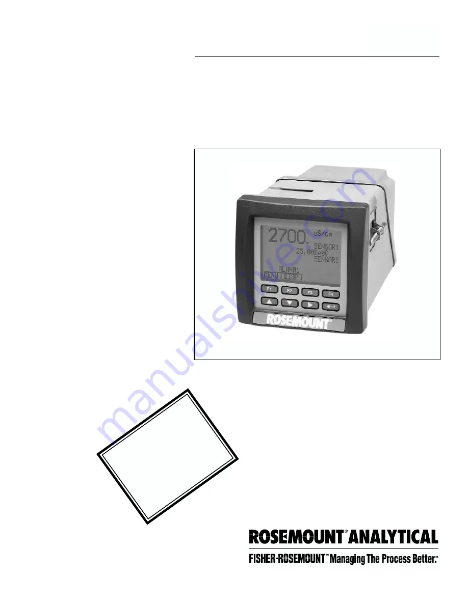 Rosemount 2700 Instruction Manual Download Page 1