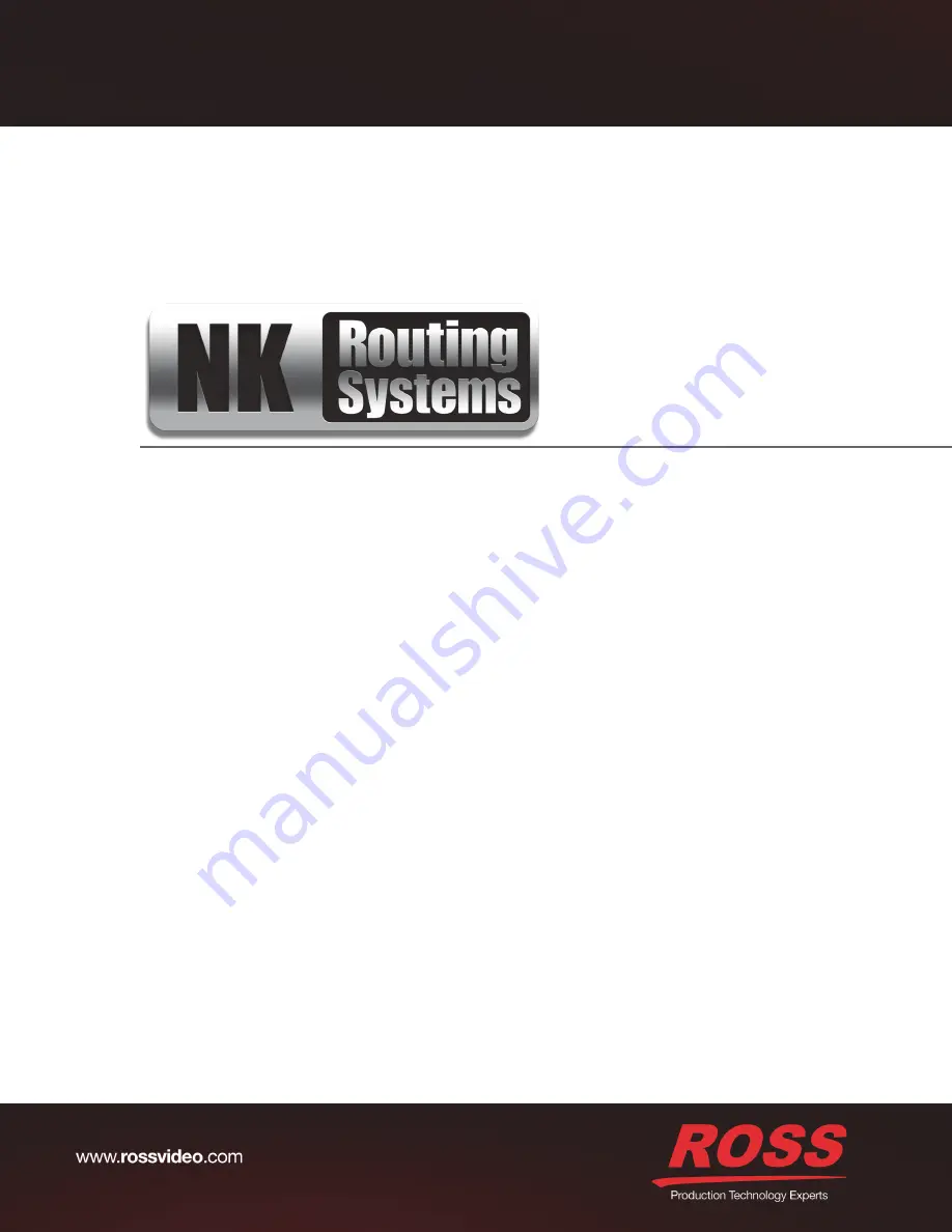 Ross NK Routing Systems RCP-QE User Manual Download Page 1