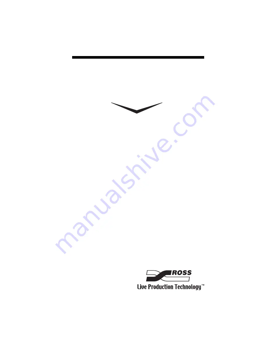 Ross Vision 4800DR-322-05 Installation Manual Download Page 1