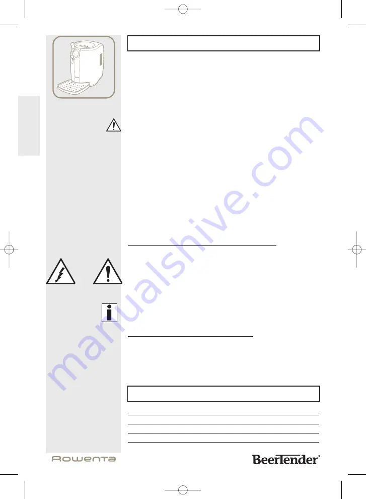 Rowenta BeerTender Manual Download Page 25