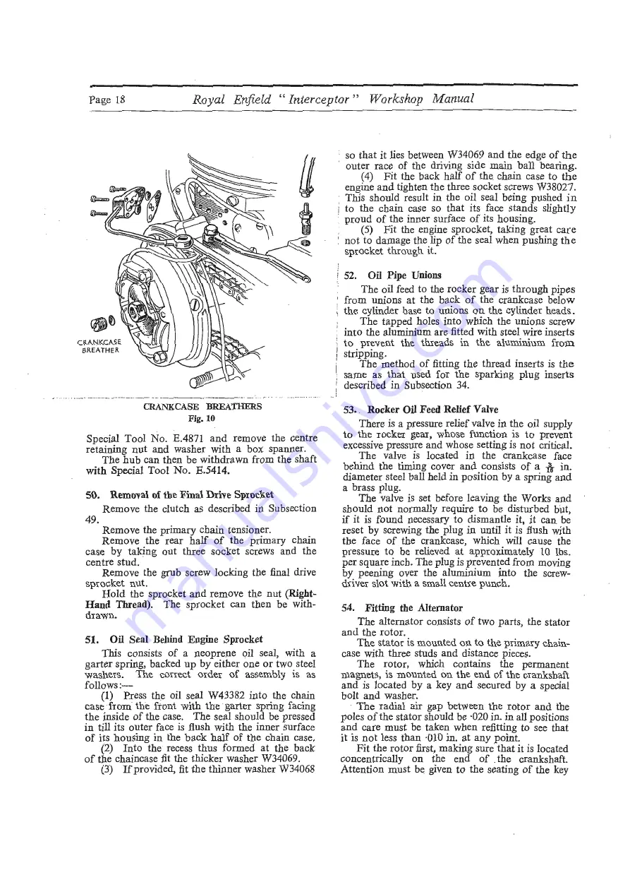 Royal Enfield INTERCEPTOR 1965 Workshop Maintenance Manual Download Page 18