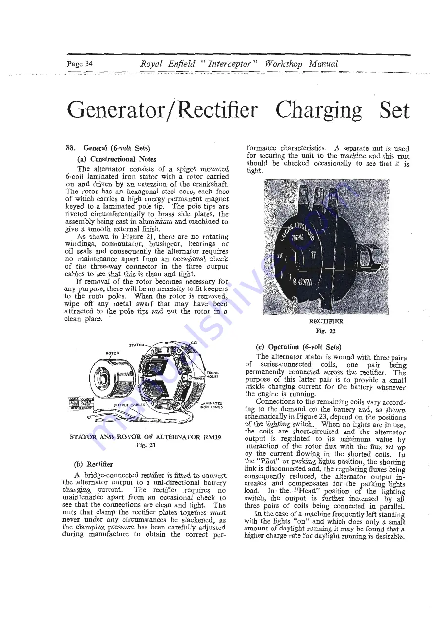 Royal Enfield INTERCEPTOR 1965 Workshop Maintenance Manual Download Page 34