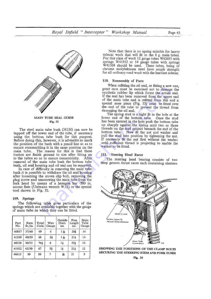 Royal Enfield INTERCEPTOR 1965 Workshop Maintenance Manual Download Page 45