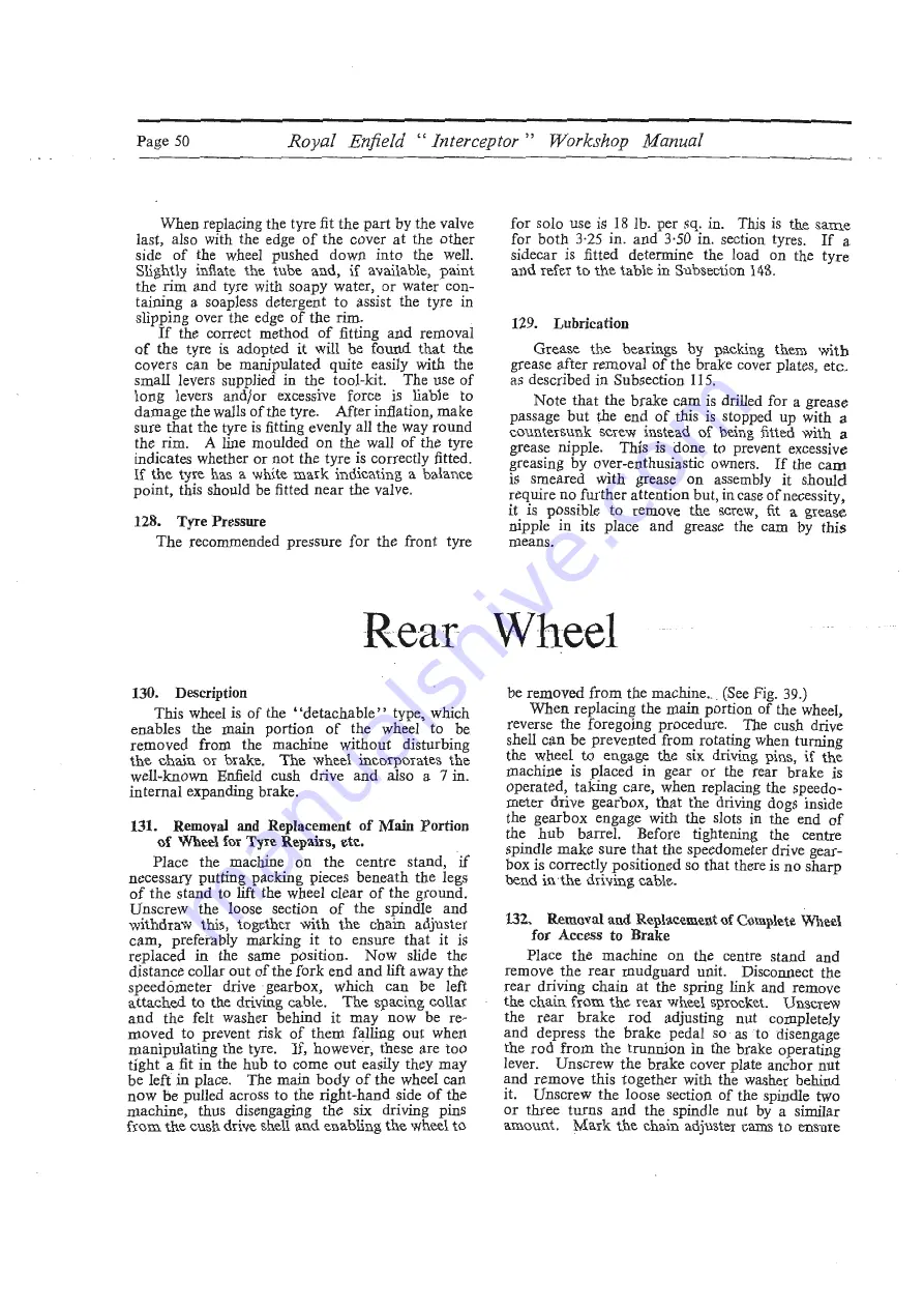 Royal Enfield INTERCEPTOR 1965 Workshop Maintenance Manual Download Page 50