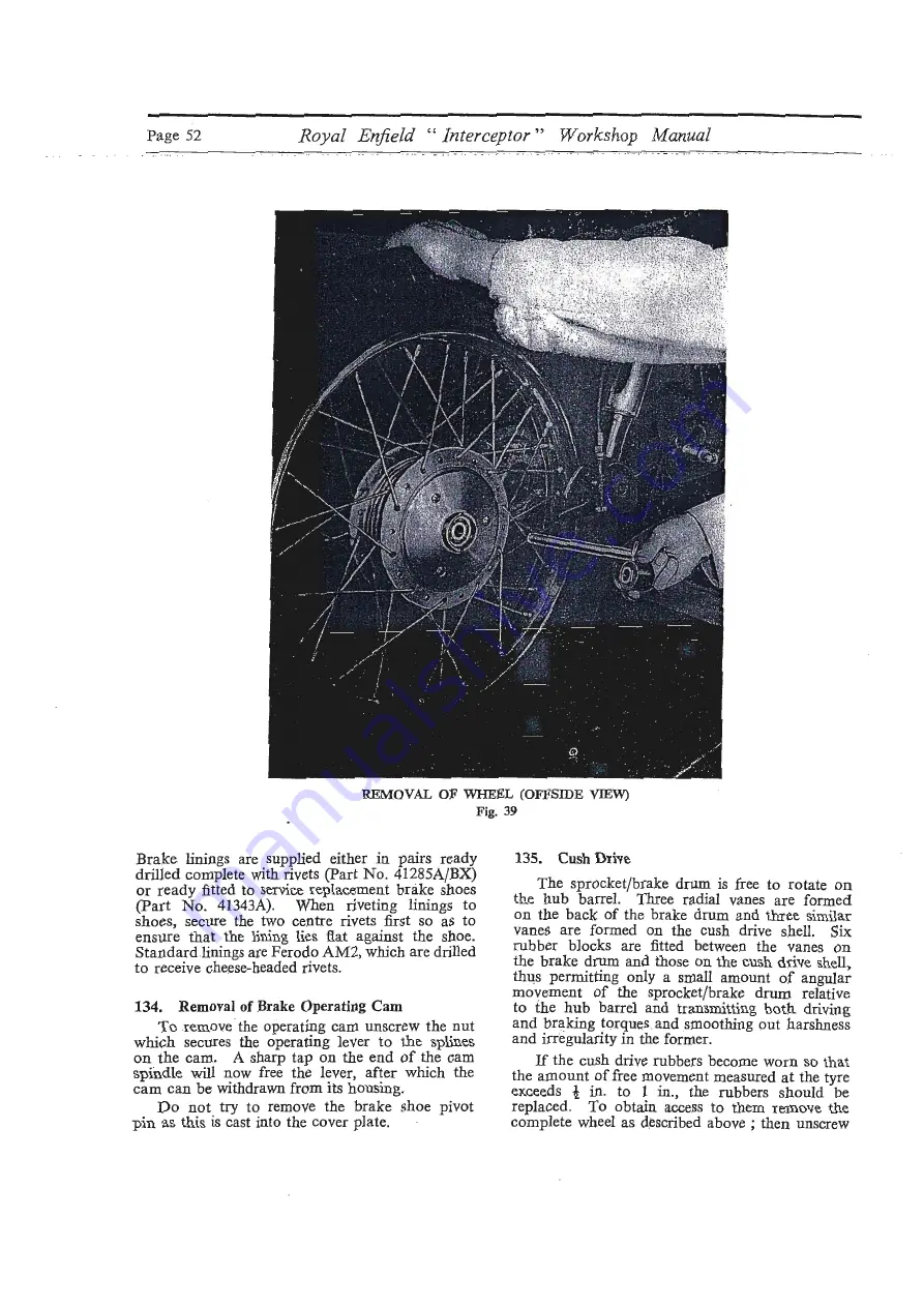 Royal Enfield INTERCEPTOR 1965 Workshop Maintenance Manual Download Page 52