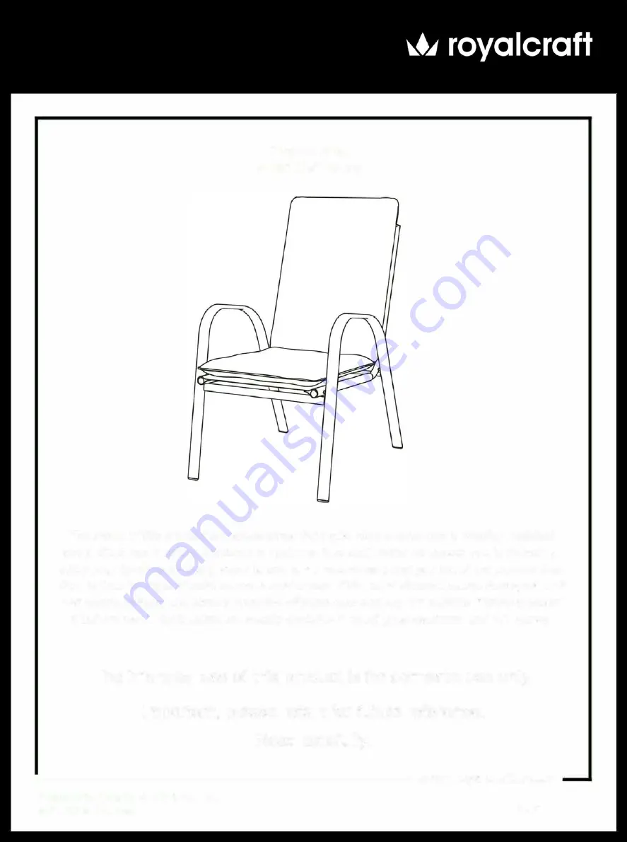 Royalcraft Amalfi Ivory Stacking Chair Скачать руководство пользователя страница 1