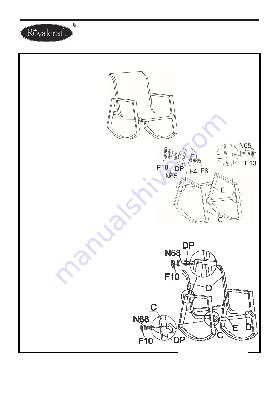 Royalcraft Aruba 3 Piece Bistro Rocker Set Скачать руководство пользователя страница 7